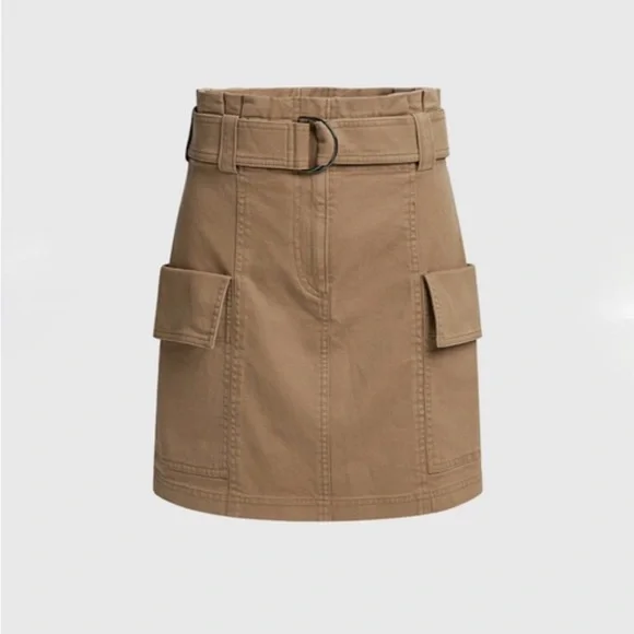 A.L.C. Mia Belted Mini Skirt in Beige Size 6 - Picture 3 of 12